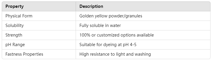 Cationic Golden Yellow X-GL (Basic Yellow 28) Technical Specifications.png