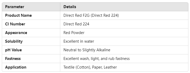 Direct Red F2G (Direct Red 224) Technical Specifications.png