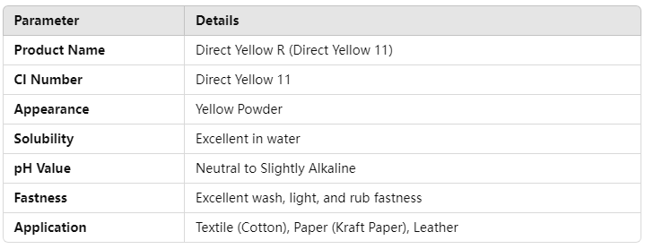 Direct Yellow R (Direct Yellow 11) Technical Specifications.png